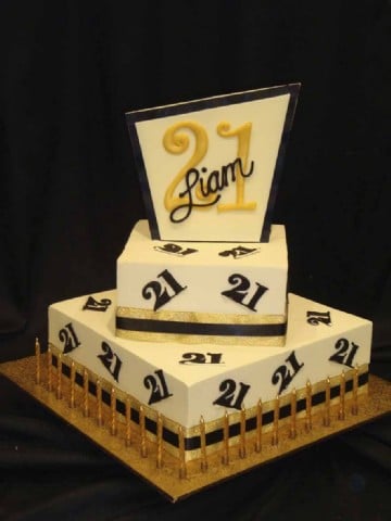 Prices Of 21St Birthday Cakes For Boys - Black And Gold Birthday Cake