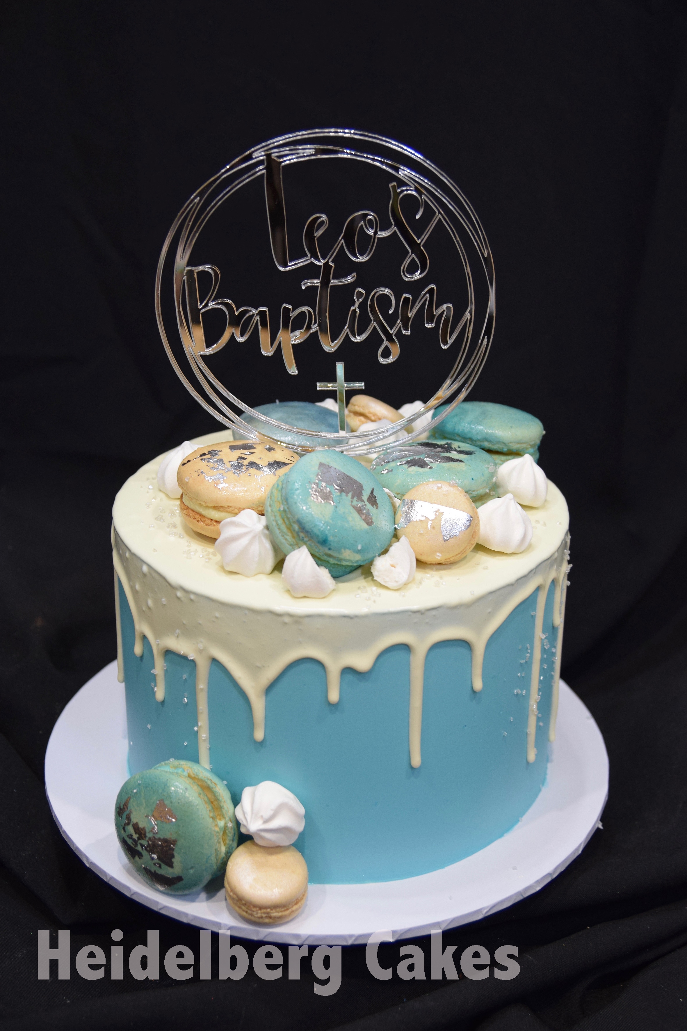 Christening Boy 1 Drip And Macaroon Heidelberg Cakes