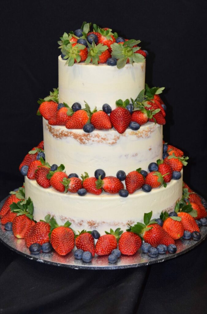 3 Tier Semi Naked With Whole Strawberries Heidelberg Cakes