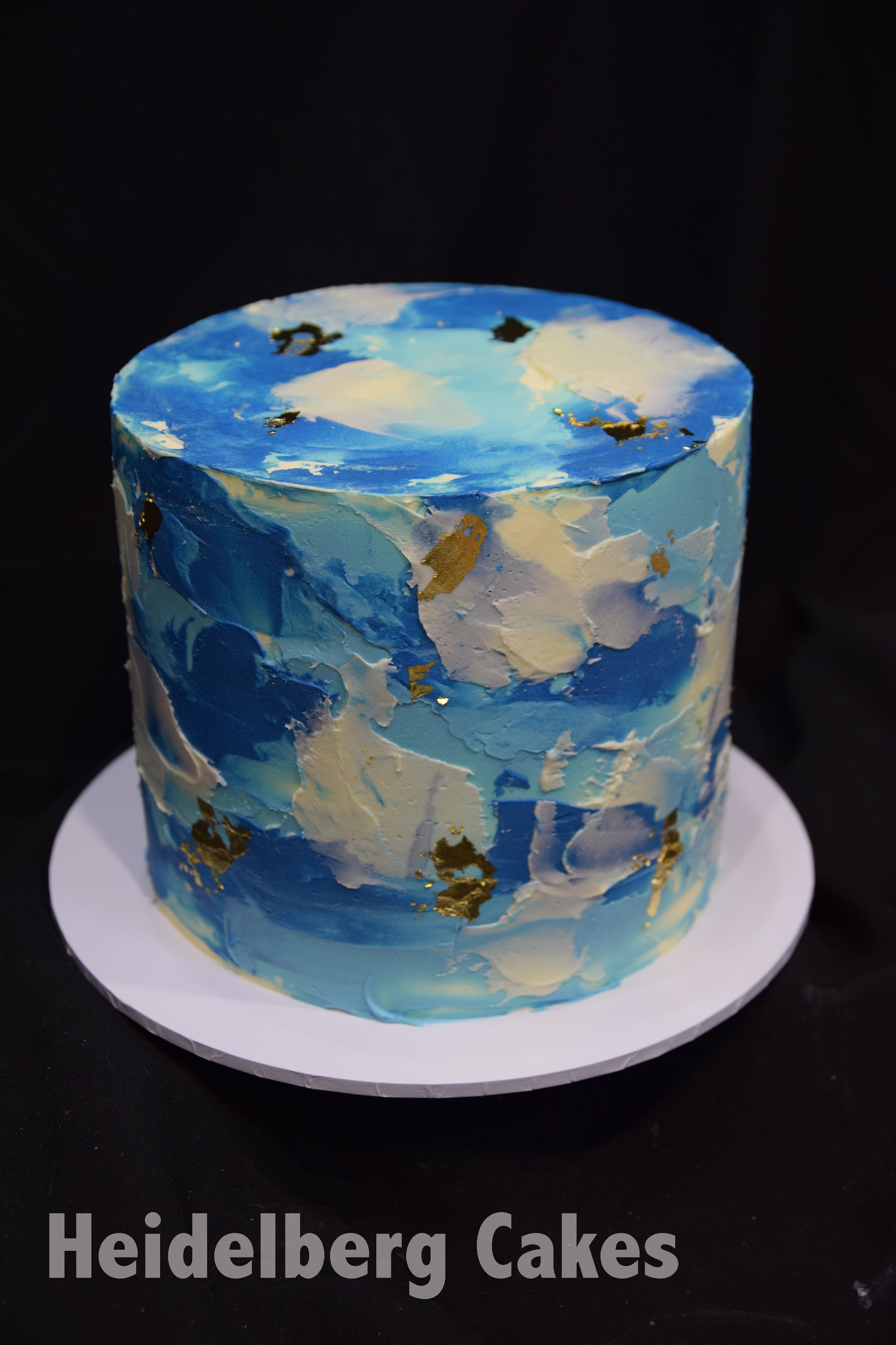 Christening Cake Boy 15 Buttercream colour and gold Heidelberg Cakes