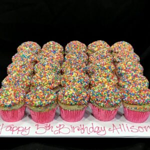 Dot Cakes - Sprinkle Cupcakes - Arranged on Board