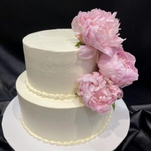 2 - tier DAIRY FREE Buttercream with Silk Flowers
