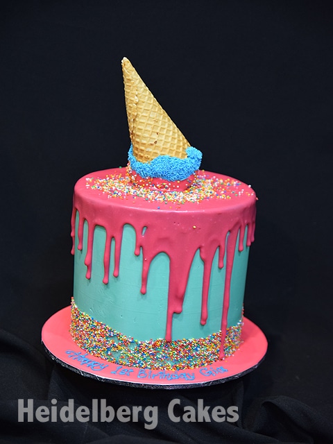 Blue Ice Cream Themed Cake – Freddie's CakeShop