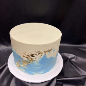 Undecorated Coloured Buttercream Smear with Gold
