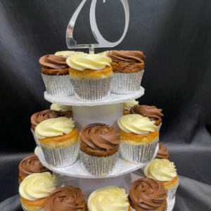 Cupcake Tower with Acrylic Numeral Topper