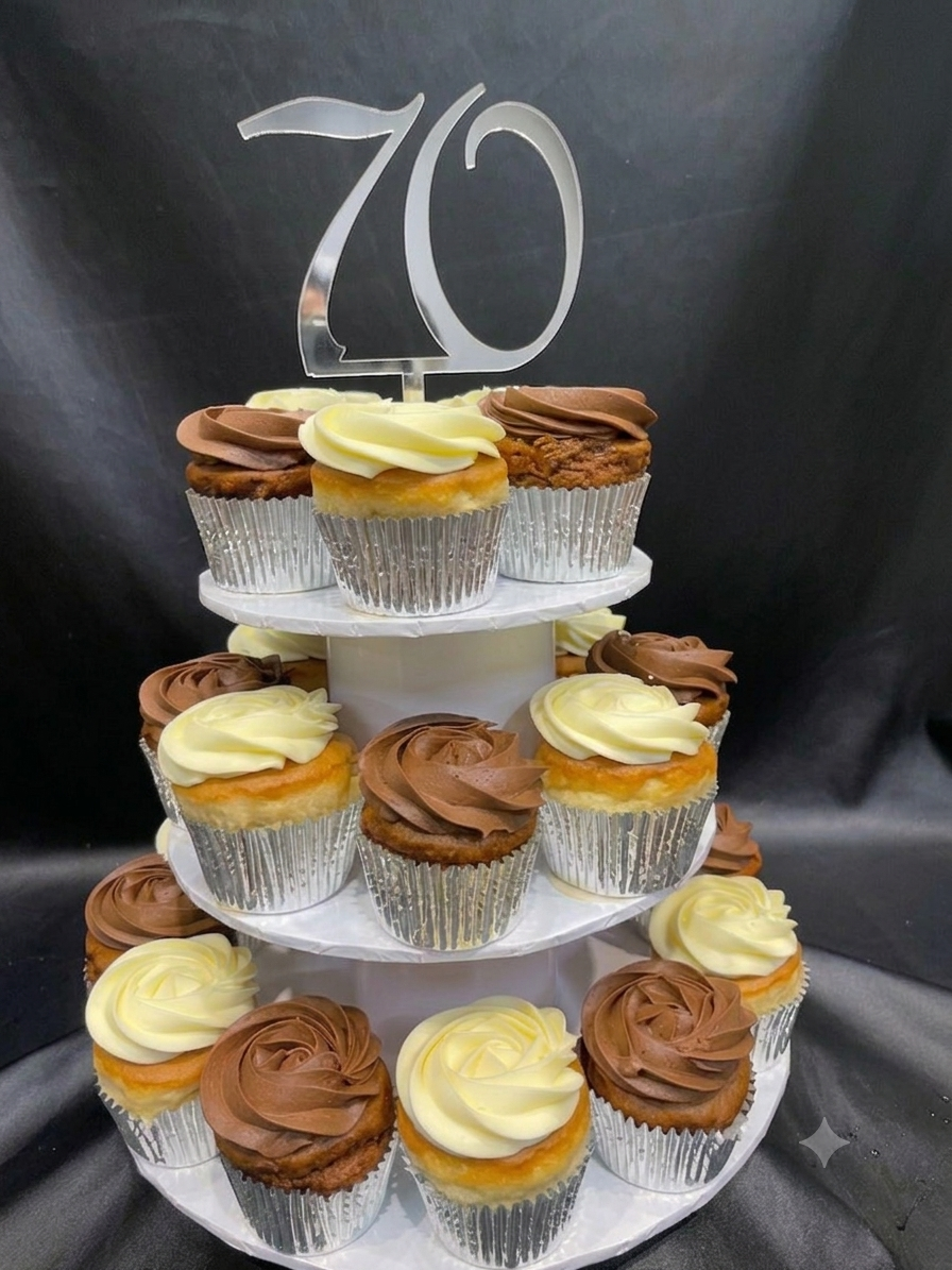 Cupcake Tower with Acrylic Numeral Topper