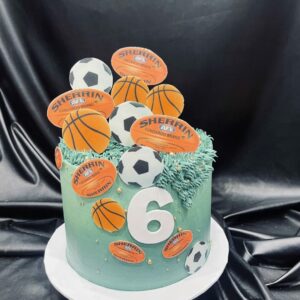 Cascading Sports Balls Edibles on Extended Height