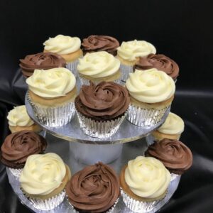 Standard Finish cupcakes on 2-tier Cupcake Tower
