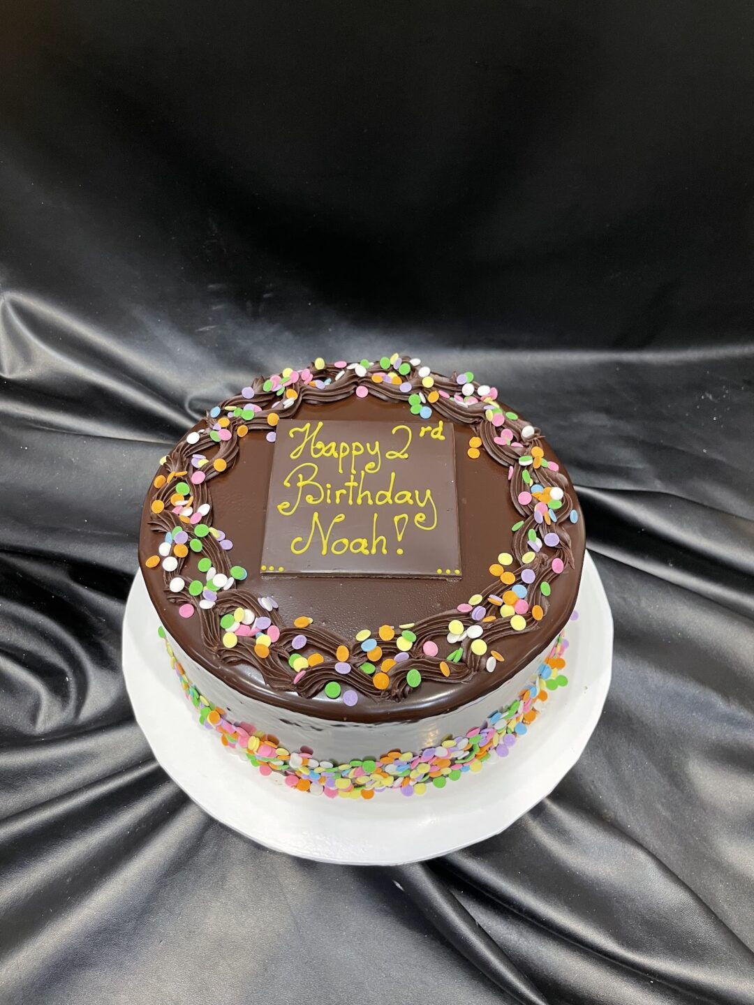 Dark Ganache with Pastel Confetti Sprinkles