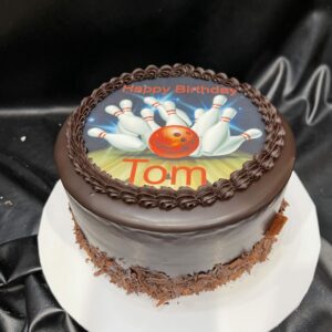 Flat Edible Image with Message on Chocolate Ganache Finish