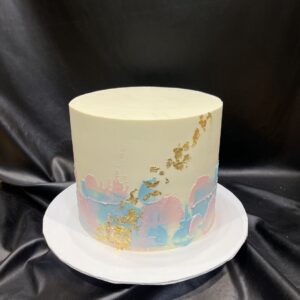 GENDER REVEAL - 2-Colour Buttercream Smear and Gold Leaf