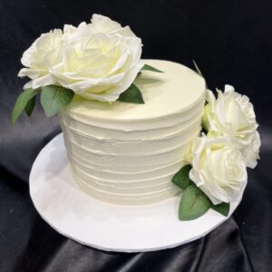 Horizontal Textured Buttercream with Silk Flowers