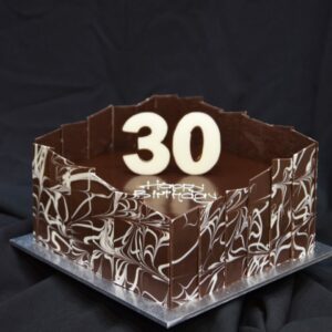 Marble Chocolate Shards with Chocolate Numeral Topper