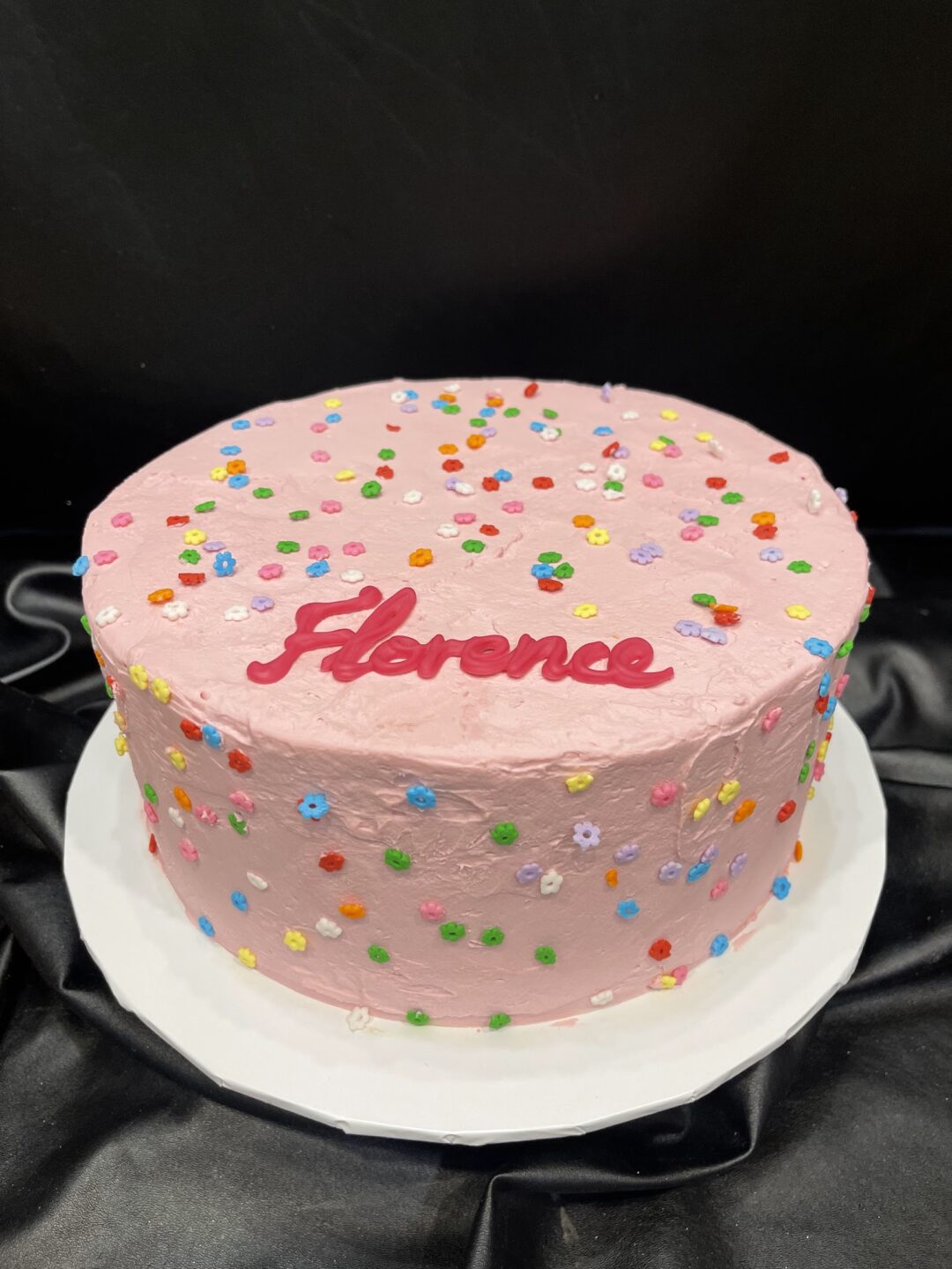 Pink Rough Buttercream with Sprinkles