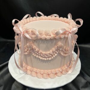 Pastel Detailed Vintage Buttercream with Satin Bows