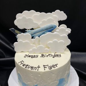 Edible Image Plane in the Clouds on Textured Buttercream