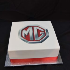 Car Logo Image on Icing with Ribbon
