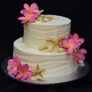 Beach Buttercream with Shells and Frangipanis