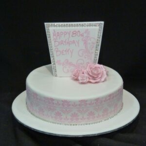 Pink Stencil with Bling, Shard and Sugar Roses