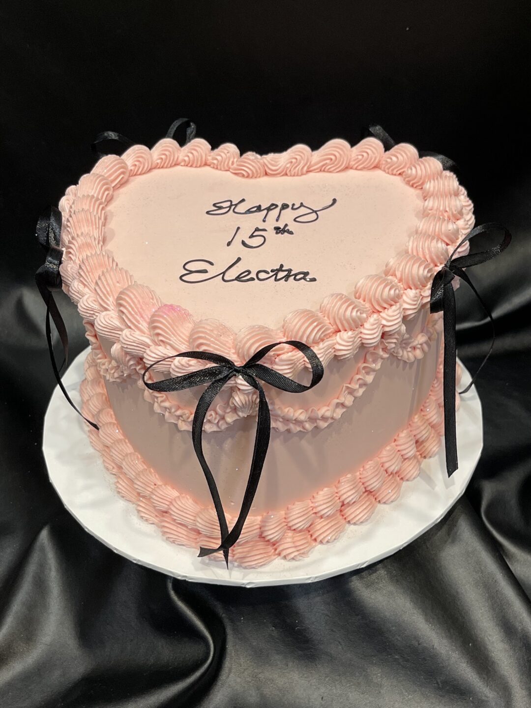 Pastel Detailed Vintage Buttercream with Satin Bows and Glitter