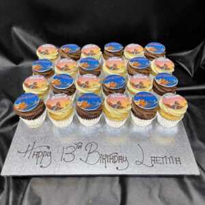 Edible Image Toppers on Cupcakes - Arranged on Board