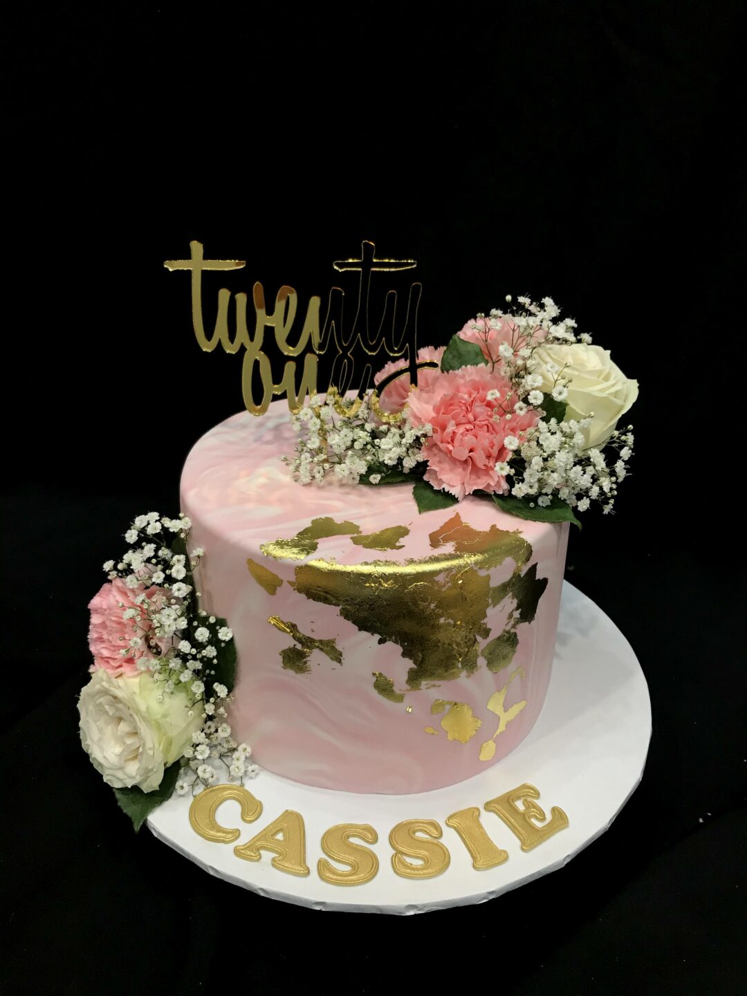 Girls 18th and 21st Cake 06 – Pink Marble – Heidelberg Cakes