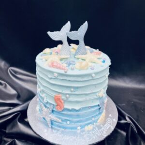 Extended Height Ombre Buttercream with Mermaid Tails and Shells
