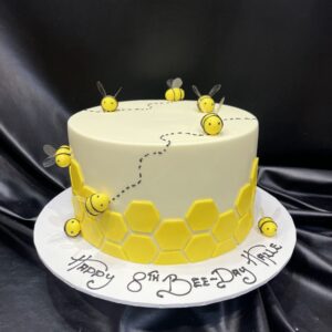 Busy Bees Iced Cake with Honeycomb Tiles