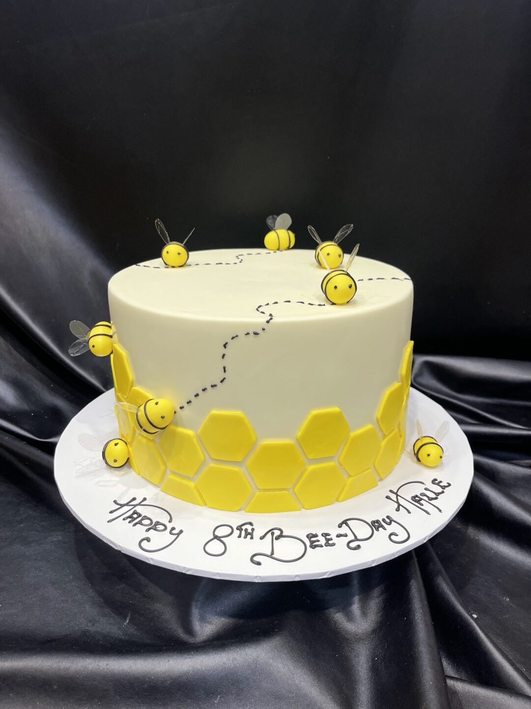 Busy Bees Iced Cake with Honeycomb Tiles