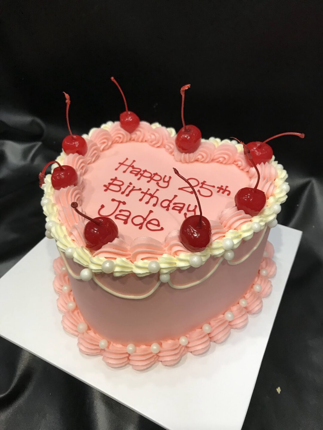 Rose Pink Rosette Vintage Cake – Blissful Moon Bakery