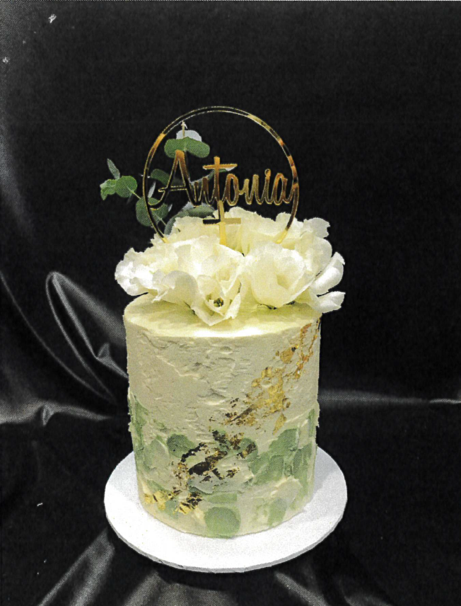 Designed Cake – Sage Green and Gold Texture – Heidelberg Cakes
